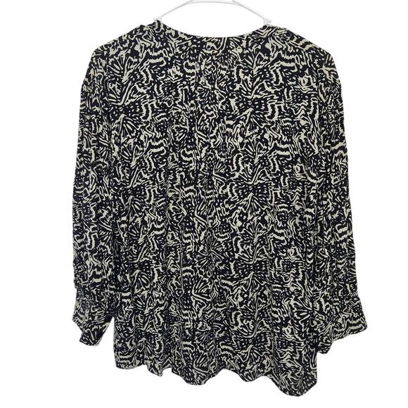 BA&SH‎ Blouse M Black & Tan Office Career Relaxed Fit Designer - Picture 2 of 9